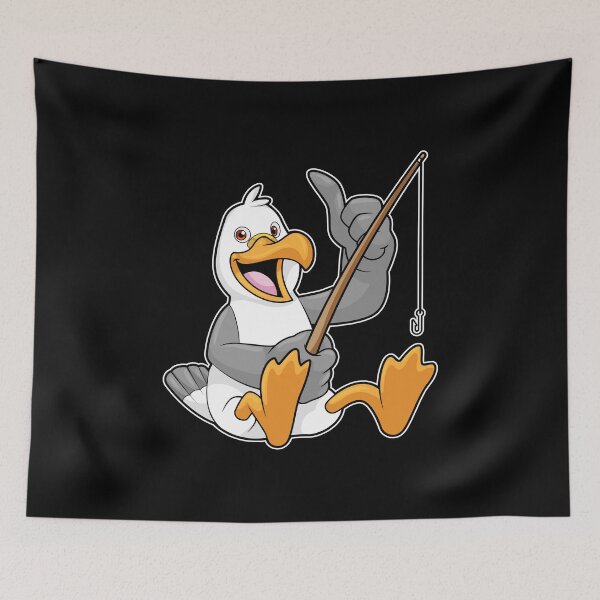 Item preview, Seagull at Fishing with Fishing rod designed and sold by Snabdesign84.