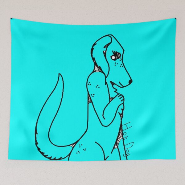 Item preview, cyan, Hot. Dog.  designed and sold by beckyhowling.