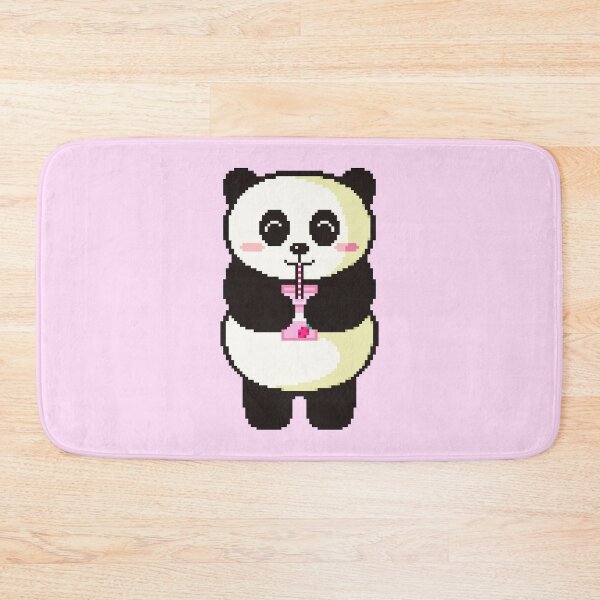 Item preview, Cute panda drinking strawberry milk designed and sold by OneMorePixel.