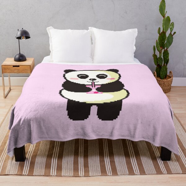 Item preview, Cute panda drinking strawberry milk designed and sold by OneMorePixel.