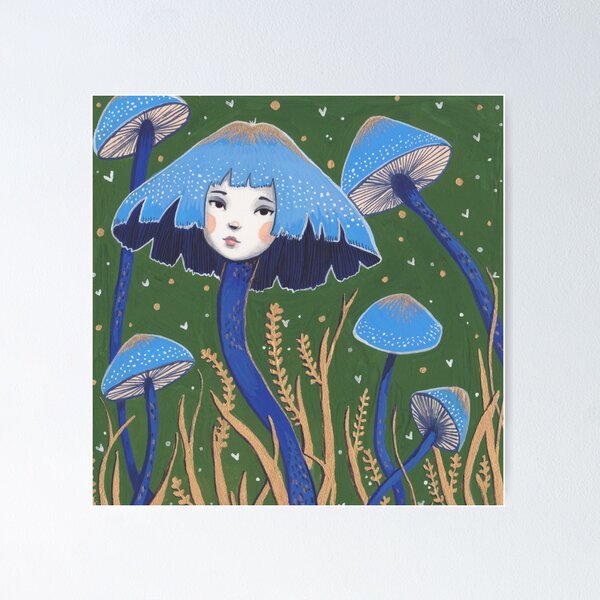 Item preview, Uncommon Variety - Blue Mushroom designed and sold by Dolls in Trees.