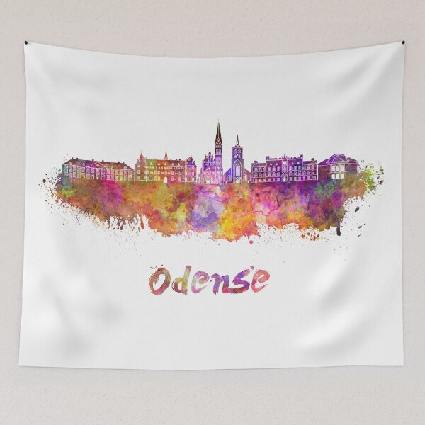 Item preview, Odense skyline in watercolor designed and sold by paulrommer.