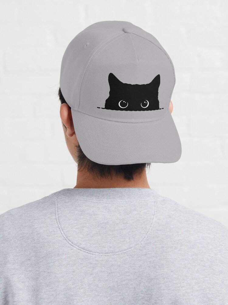 Discover Black Cat Peeking  Cap