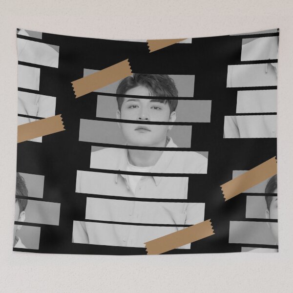 Item preview, Shin Donghee Super Junior Shindong Korean Kpop Monochrome Stripe Design designed and sold by Piosenka Art.