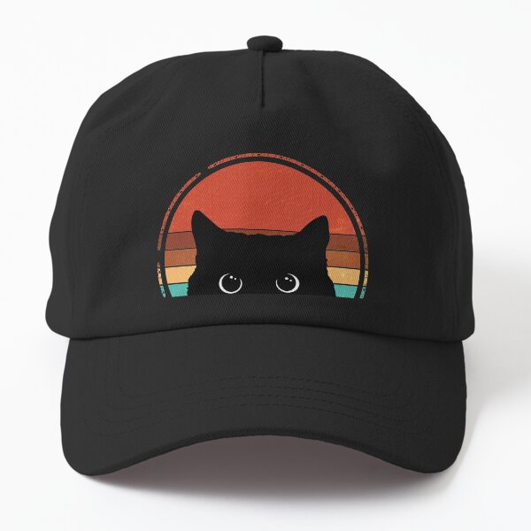 Aperçu de l'œuvre Chat Noir Jetant un oeil au Coucher du Soleil Vintage créée et vendue par nameonshirt.