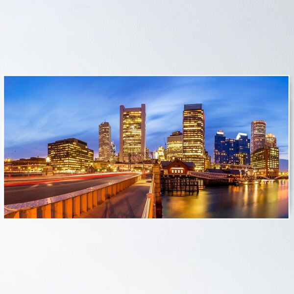 Item preview, Boston city skyline prints,Boston city scape,Boston panoramic,panoramic wall art, panoramic canvas  designed and sold by eyesight4vision.