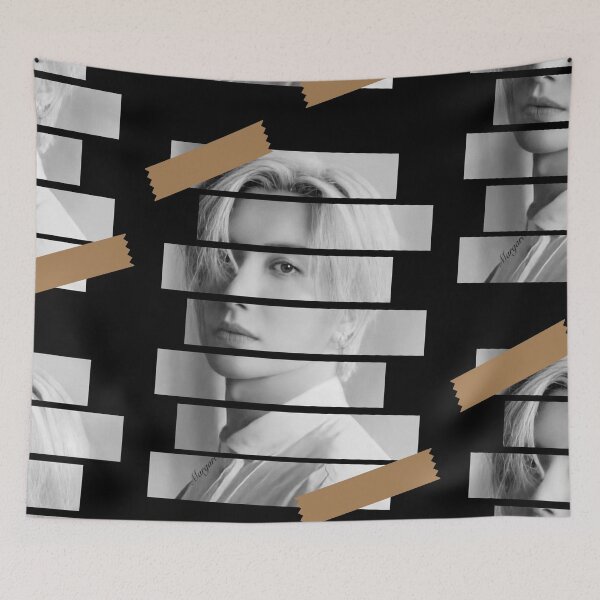 Item preview, Park Jeongsu Super Junior Leeteuk Korean Kpop Monochrome Stripe Design designed and sold by Piosenka Art.