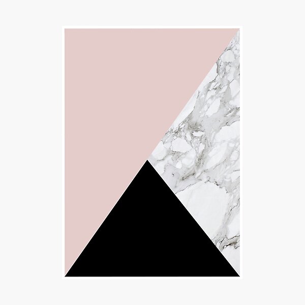 Item preview, Marble, Pink and Black Triangles designed and sold by lightandshine.