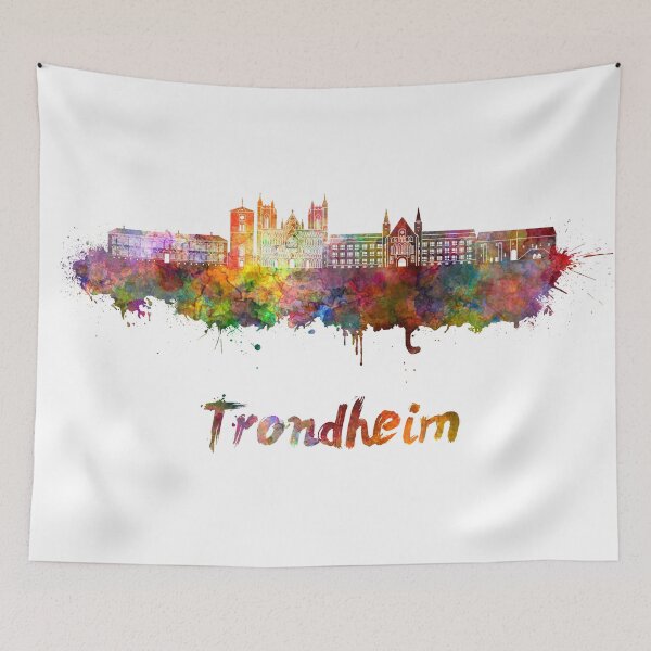 Item preview, Trondheim skyline in watercolor designed and sold by paulrommer.