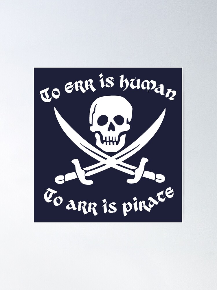 White Pirate Skull with Crossed Swords Emblem