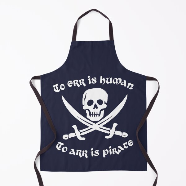 Item preview, To err is human - to arr is pirate (skull & crossed swords) white funny designed and sold by SolidEarthArt.