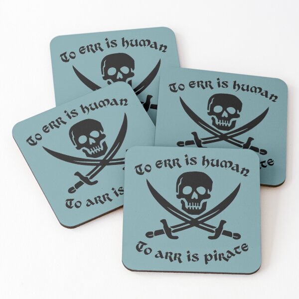 Item preview, To err is human - to arr is pirate (skull & crossed swords) black funny designed and sold by SolidEarthArt.