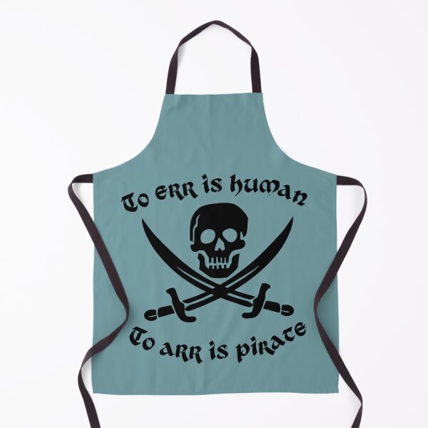 Item preview, To err is human - to arr is pirate (skull & crossed swords) black funny designed and sold by SolidEarthArt.
