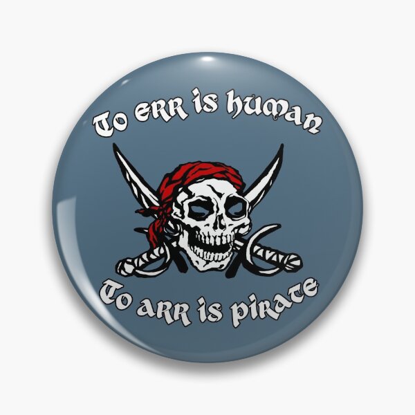 Item preview, To err is human - to arr is pirate (skull & swords, red cap) funny designed and sold by SolidEarthArt.