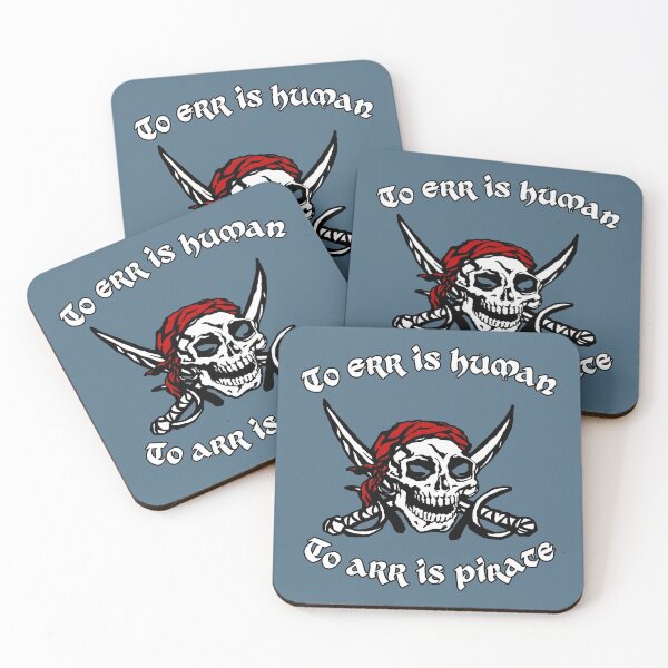 Item preview, To err is human - to arr is pirate (skull & swords, red cap) funny designed and sold by SolidEarthArt.