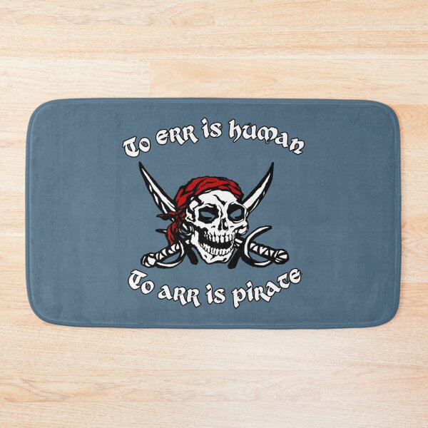 Item preview, To err is human - to arr is pirate (skull & swords, red cap) funny designed and sold by SolidEarthArt.