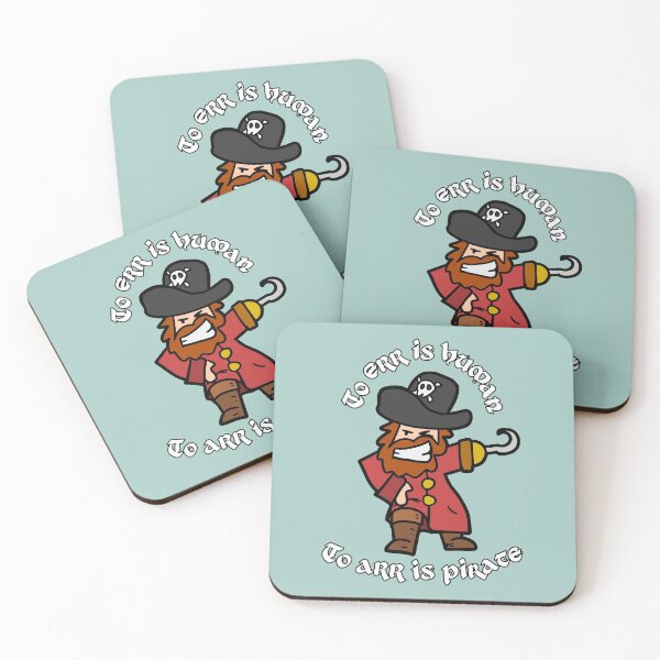 Item preview, To err is human - to arr is pirate (hook hand pirate) funny designed and sold by SolidEarthArt.