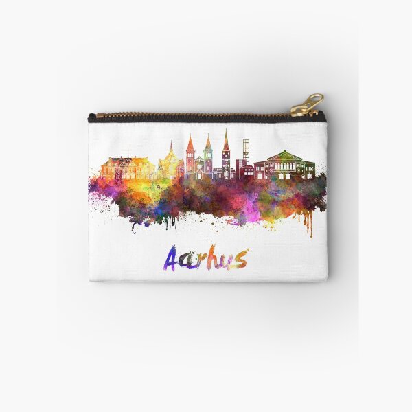 Aperçu de l'œuvre Aarhus skyline à l'aquarelle créée et vendue par paulrommer.