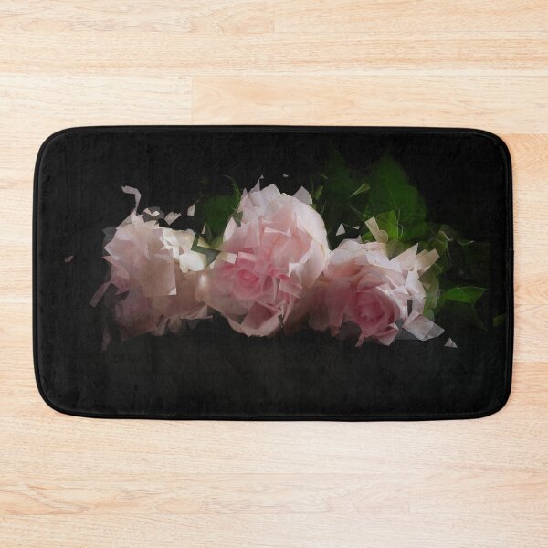 Item preview, Cubist Pink Roses on a Black Background designed and sold by KALEIDOSCOPE UK.