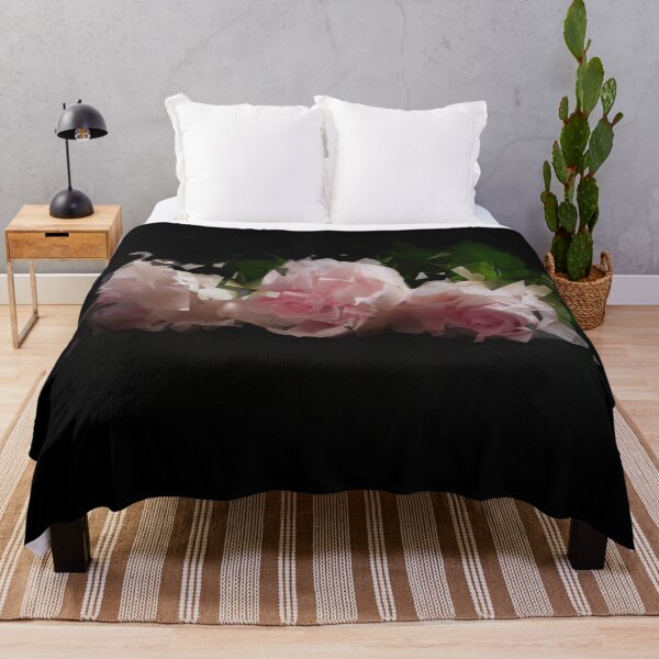 Item preview, Cubist Pink Roses on a Black Background designed and sold by KALEIDOSCOPE UK.