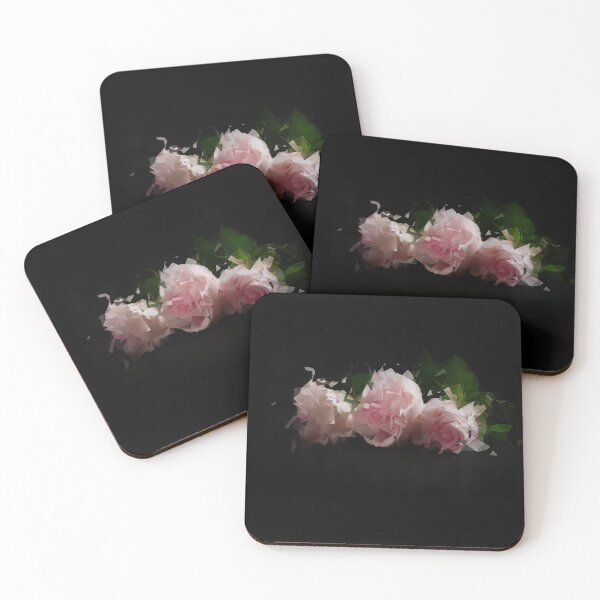 Item preview, Cubist Pink Roses on a Black Background designed and sold by KALEIDOSCOPE UK.