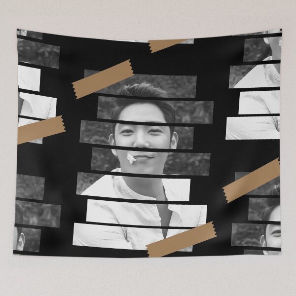 Item preview, Kim Youngwoon Super Junior Kangin Korean Kpop Monochrome Stripe Design designed and sold by Piosenka Art.