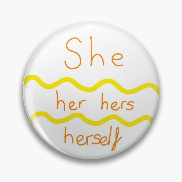 Item preview, she/her pronoun circle designed and sold by EmoGayWorm.