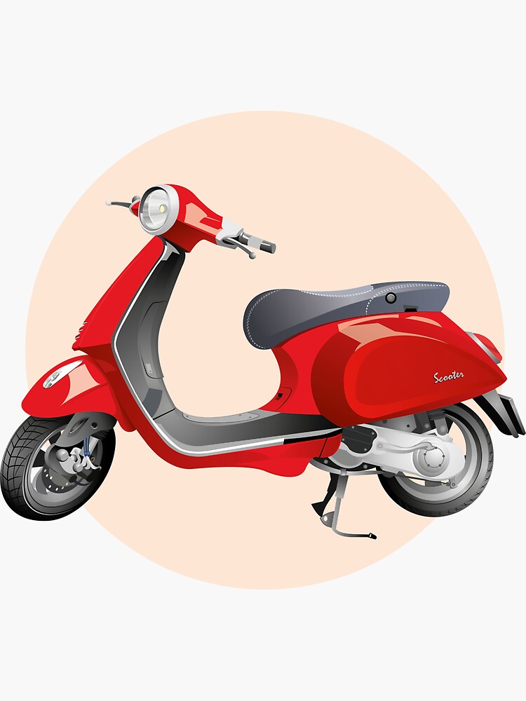 "Scooty illustration" Sticker for Sale by Rohon Redbubble