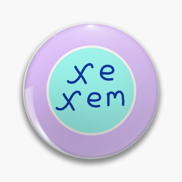 Item preview, xe/xem pronoun circle designed and sold by EmoGayWorm.