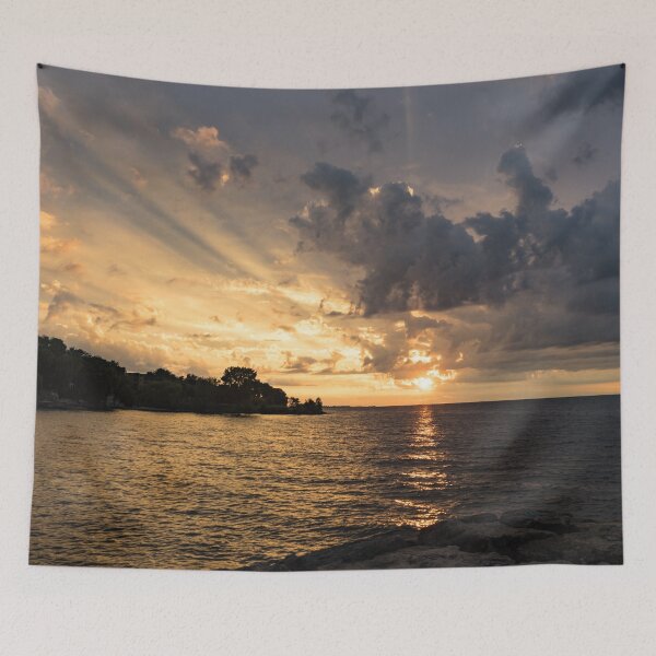 Item preview, Rough Sunrise - Golden God Rays and Purple Clouds designed and sold by Georgia Mizuleva.