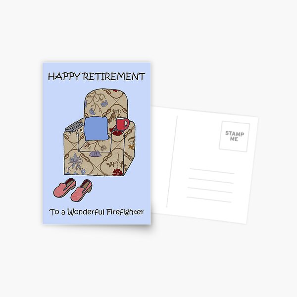 Carte Postale Bonne Retraite Au Fauteuil De Dessin Anime De Pretre Et Humour Pantoufles Par Katetaylor Redbubble