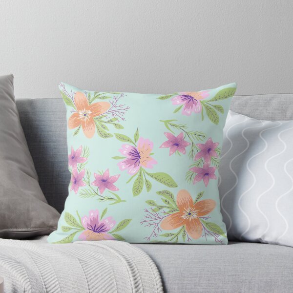 Item preview, Floral Pattern on Light Blue Background designed and sold by JulieSouster.