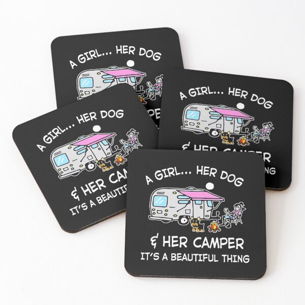 Item preview, Camping T Shirt Funny A Girl Her Dog And Her Camper Apparel Beautiful Thing Camper Campfire Gifts Tee designed and sold by soapeselvi.