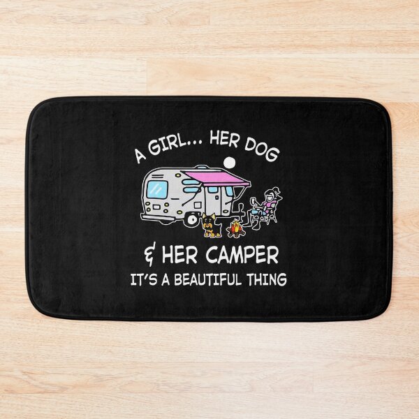 Item preview, Camping T Shirt Funny A Girl Her Dog And Her Camper Apparel Beautiful Thing Camper Campfire Gifts Tee designed and sold by soapeselvi.