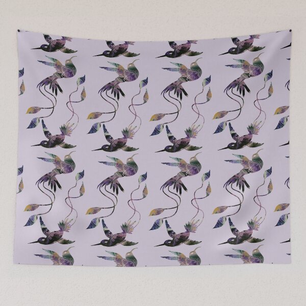 Item preview, Galaxy bubbles of purple energy abstract hummingbirds designed and sold by TitaCris.