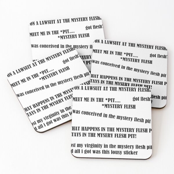 mystery flesh pit slogan stickers Sticker for Sale by Vivien Merveilles