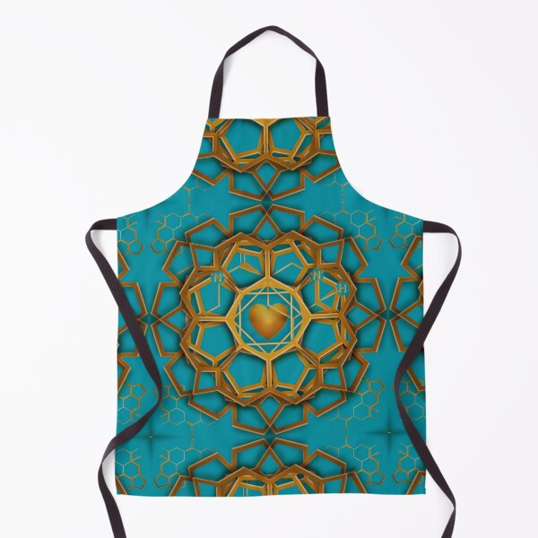 Item preview, Hexágonos psicodélicos subliminales LSD en oro y azul turquesa designed and sold by PsyStudioShop.