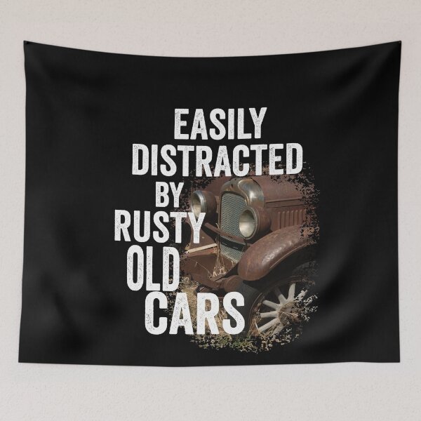Item preview, Vintage designed; Easily distracted by rusty old cars designed and sold by Department61.