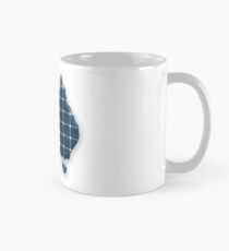 Map of Australia with photovoltaic solar panels. Mug