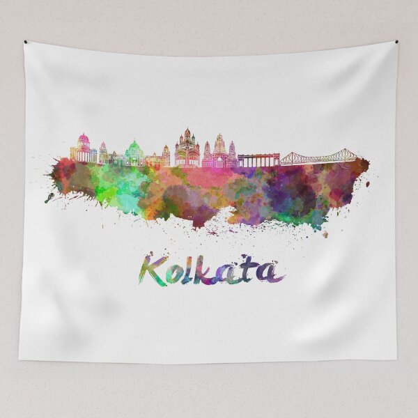 Artikelvorschau, Kolkata-Skyline im Aquarell entworfen und verkauft von paulrommer.