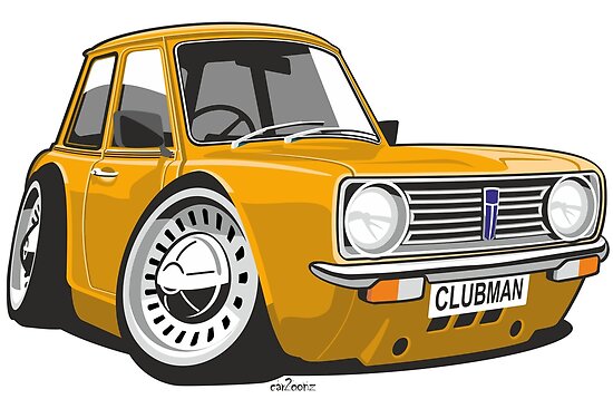Mini Clubman Caricature Orange Posters By Car2oonz Redbubble