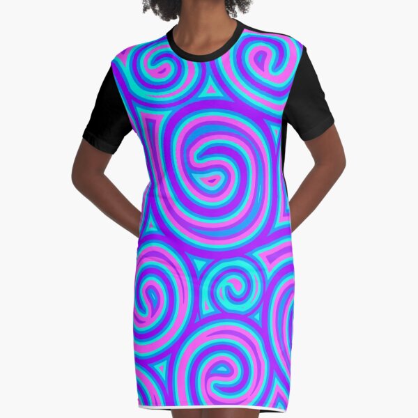 Psychedelic Trippy Hippy Artwork Graphic T-Shirt Dress