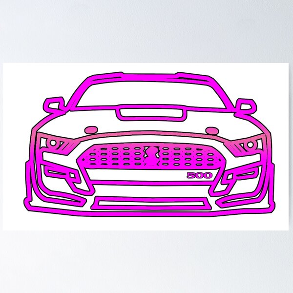 Item preview, 2021 Mustang  Shelby Outline in Hot Pink designed and sold by FabFreakShop.