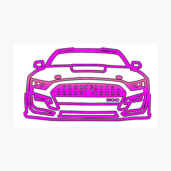 Item preview, 2021 Mustang  Shelby Outline in Hot Pink designed and sold by FabFreakShop.
