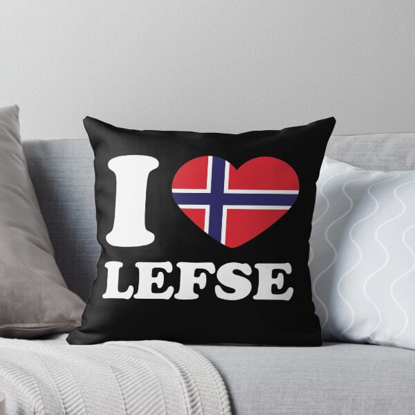 Item preview, I Love Lefse Norway Flag Heart designed and sold by Huhnerdieb Apparel.