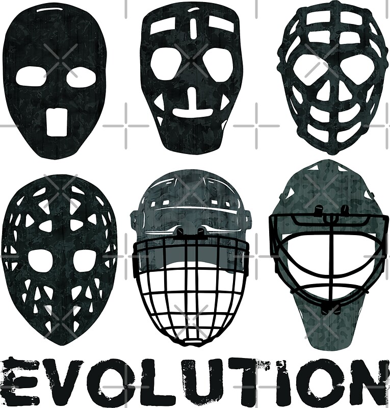 "Hockey Goalie Mask Evolution." Stickers by gamefacegear Redbubble