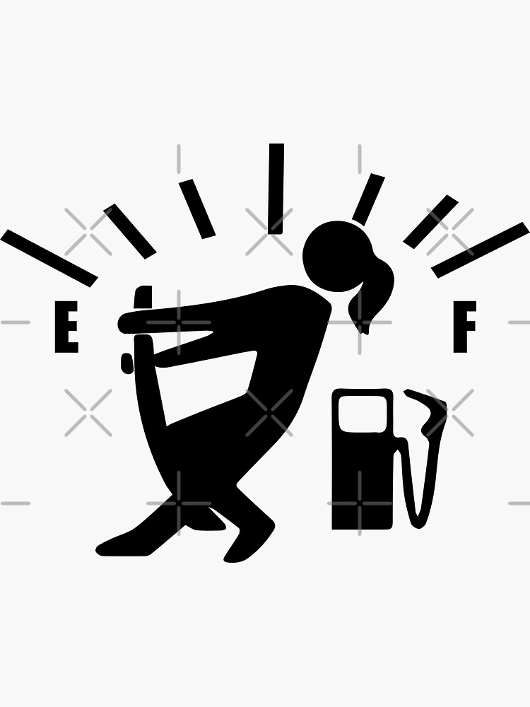 "Gas Tank bumper funny Gas Needle Girl Funny Car Bumper" Sticker for
