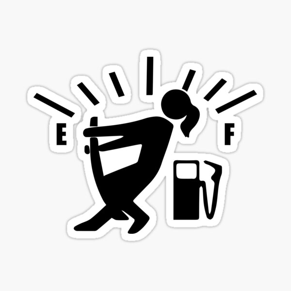 "Gas Tank bumper funny Gas Needle Girl Funny Car Bumper" Sticker for