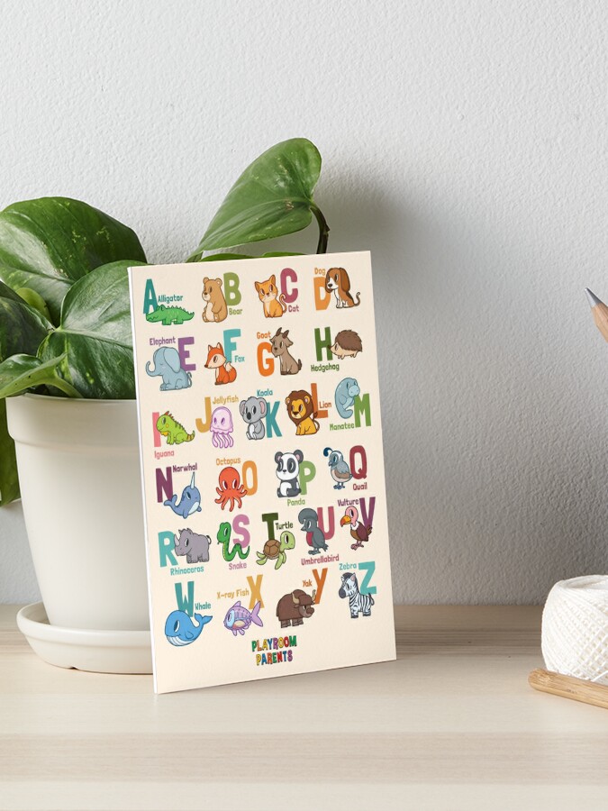 Cute Animal Alphabet Poster For Nurseries and Playrooms