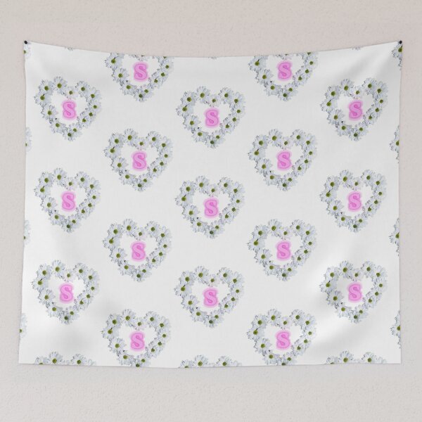 Item preview, Letter s surrounded by a heart of white roses designed and sold by salehstore7.